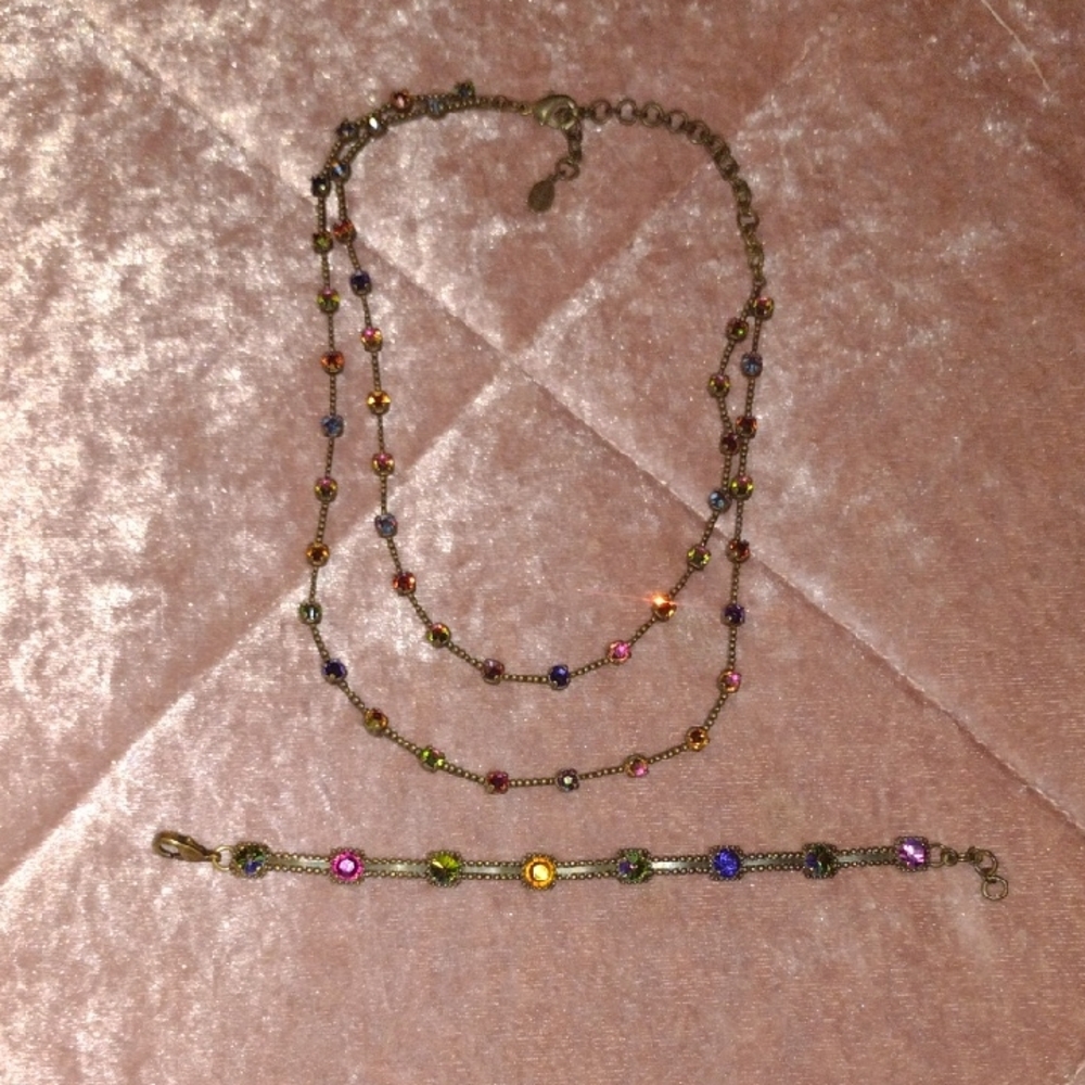 Sorrelli Red and Pink Necklace Elegant Beaded Design